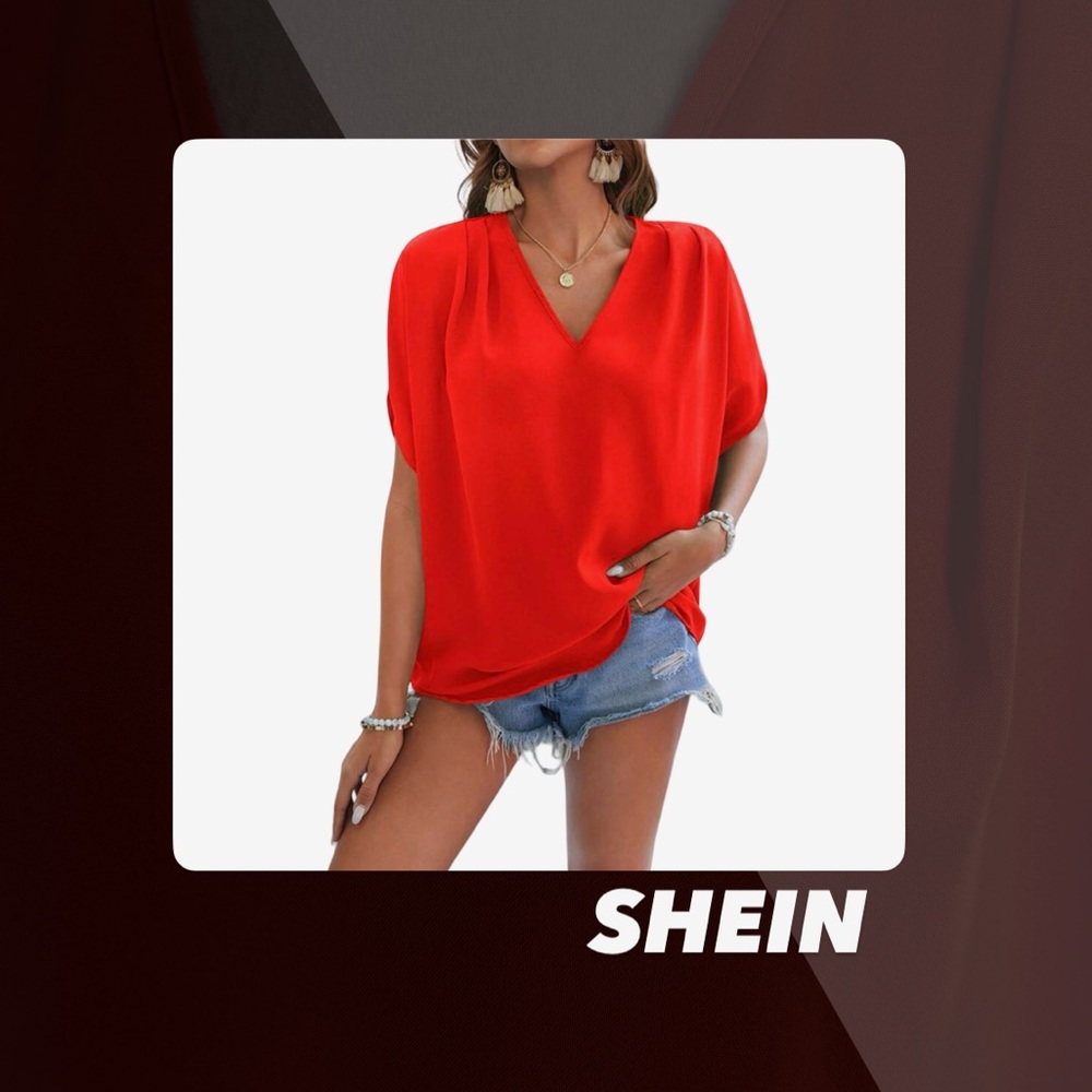 EUC SHEIN Batwing Sleeve Blouse